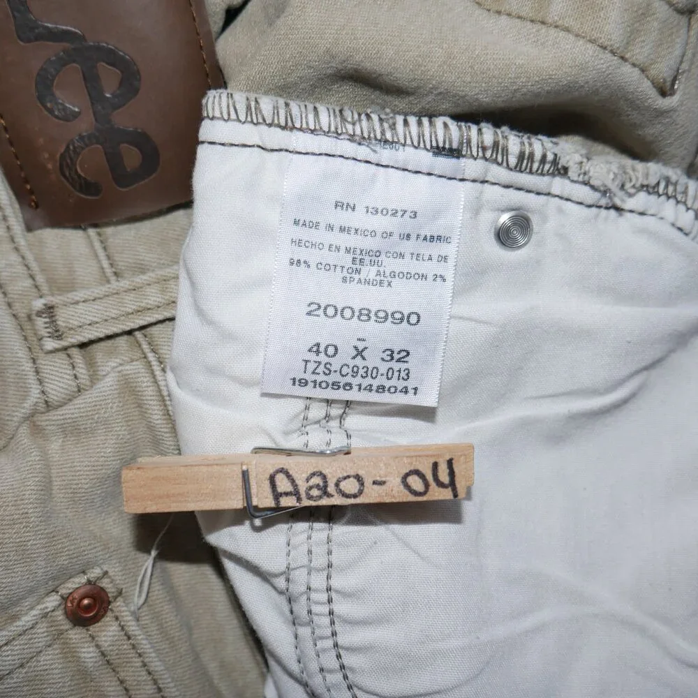 LEE Men's Size 40x32 Stretch Denim Jeans Beige/Tan Vintage